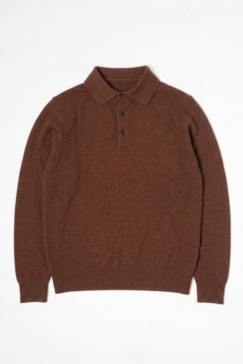 Collared Cashmere Wool Blend Sweater