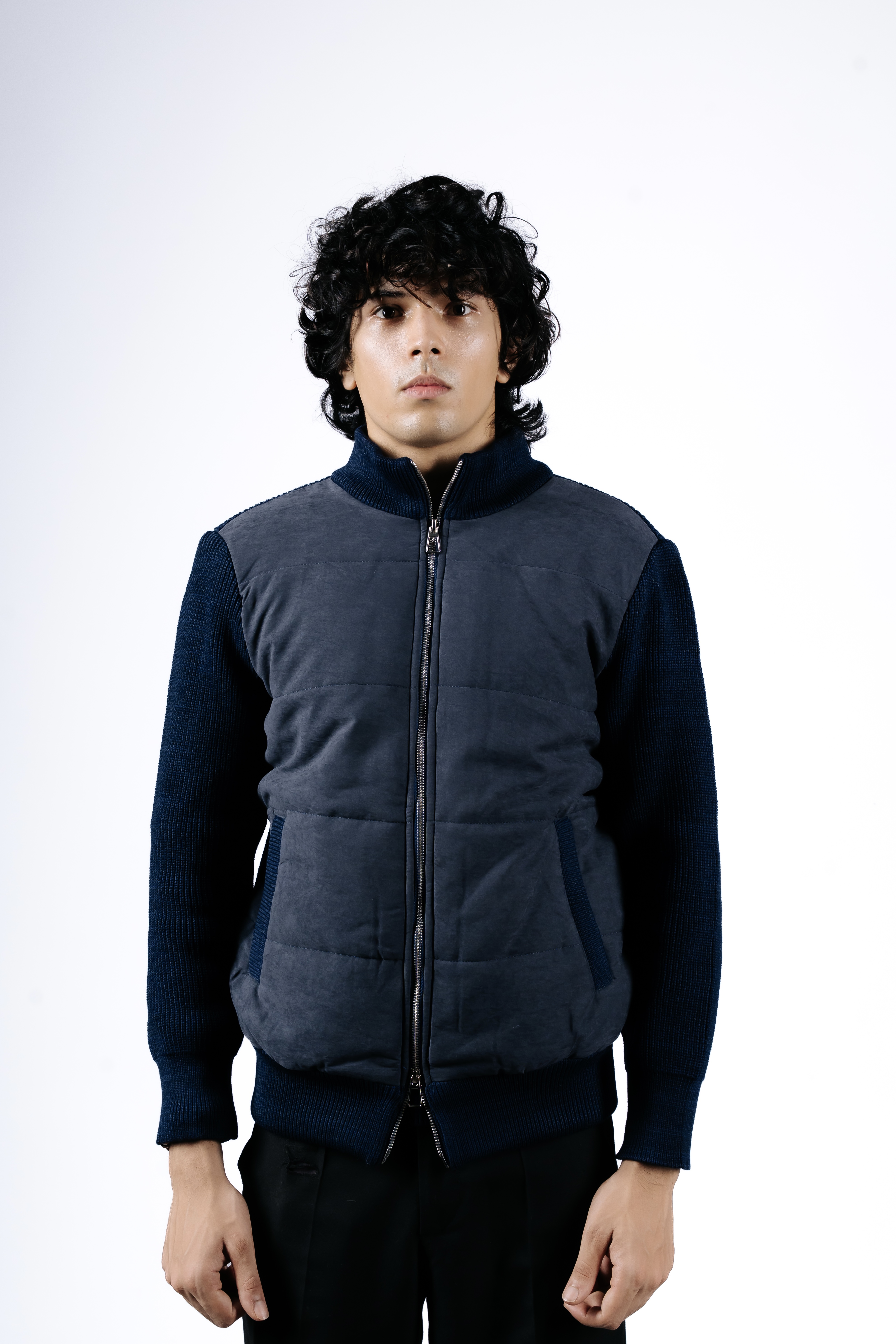 Spliced Knitted Hybrid Jacket alternate view